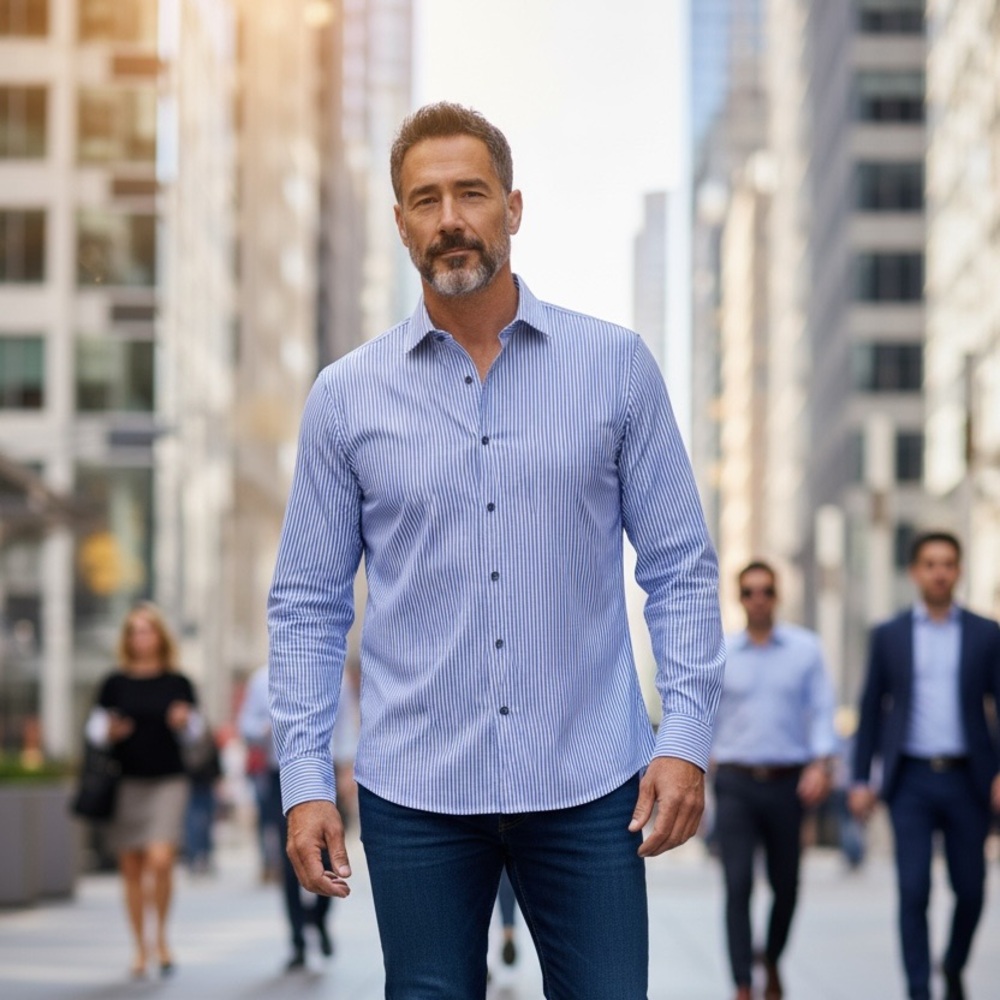 Armani Collezioni Patterned Business Cotton Dress Shirt Large Office Luxury